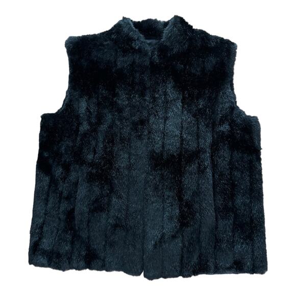 Fabulous furs Black Mink Faux Fur Hook Vest size 2 XL - Picture 4 of 16